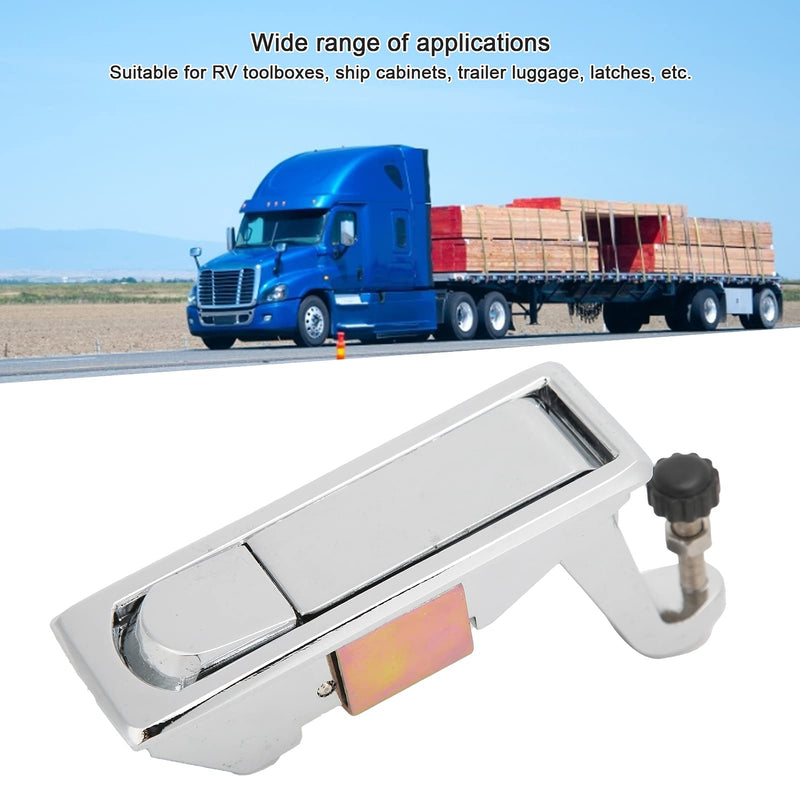Compression Latches, Zinc Alloy Flush Lever Latch, NonLocking Toolbox Cabinet Suitcase Lock, Adjustable Lever with Locking Trigger Lock for Marine Boat Ship Trailer(Silver)