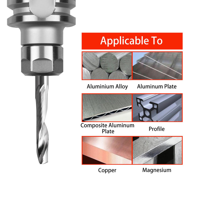 1/8 Single Flute Carbide Up Cut ,End Mill Single Flute Spiral Router Bit Milling Cutter with 1/8 Inch Cutting Diameter Router Bit Set for Aluminum Cutting Pack of 10 (3.175x3.175x10mm) 3.175x3.175x10mm