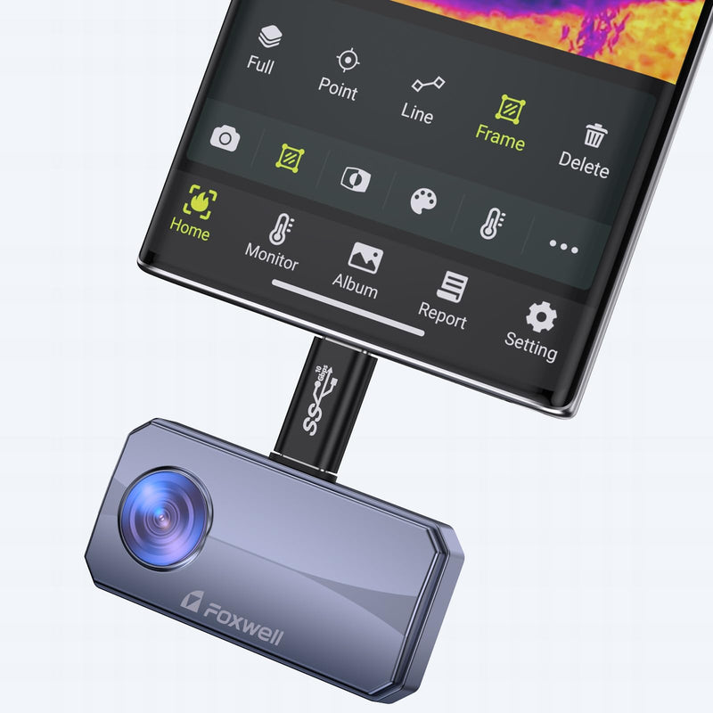 FOXWELL USB-C Male to USB-C Female Extender Adapter for Android Phones with Thick Cases, Compatible with The Android Version of Foxwell RT100 Thermal Imaging Camera for Flexible Inspection