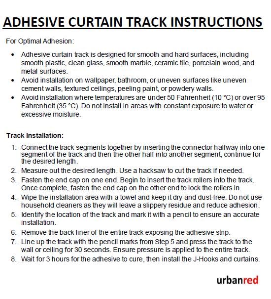 UrbanRed Self Adhesive Curtain Track 16.4FT (5m) for Smooth Ceiling Or Wall- No Drill, Screws, Ceiling Curtain Track, Curtain Rods, Ceiling Mount, Adhesive Curtain Rod (Non-Flexible) 5 Meters, 16.4 FT (Adhesive, Non-Flexible)