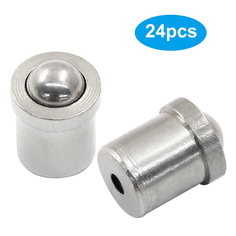 24Pcs Spring Plunger,Stainless Steel Ball Plunger, Ball Catch Latch Catcher for Door Cabinet Closet Drawer Ball Plunger(4x5mm) 4 x 5