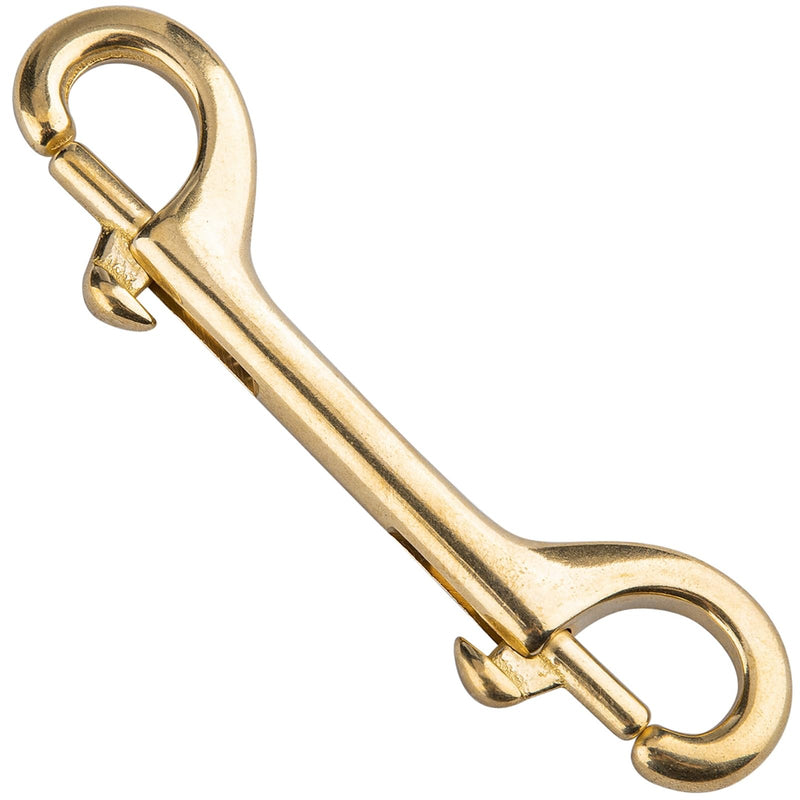 Solid Brass Double Ended Bolt Snap Hook, Marine Grade Double End Scuba Diving Clips, Heavy Duty Trigger Chain Clip Key Holder for Pet Feed Bucket Hammock Horse Tack (2-Pack) (115mm) 115mm - NewNest Australia