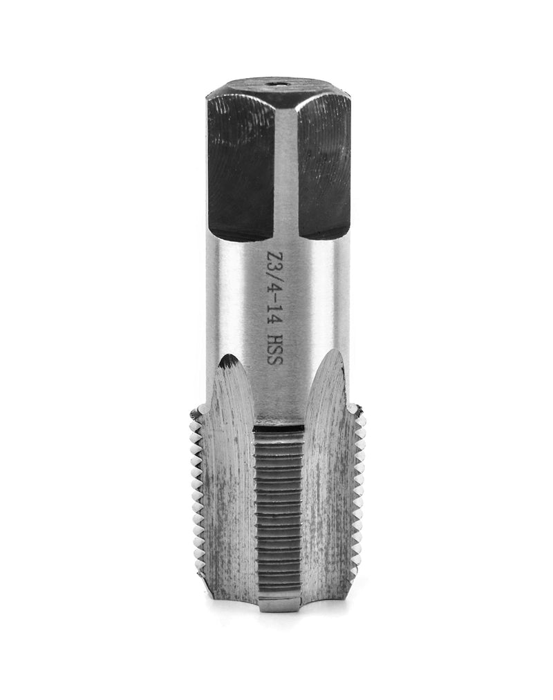 QWORK 3/4"-14 NPT Pipe Tap, Carbon Steel, for Clean and Re-thread Damaged or Jam Pipe Threads