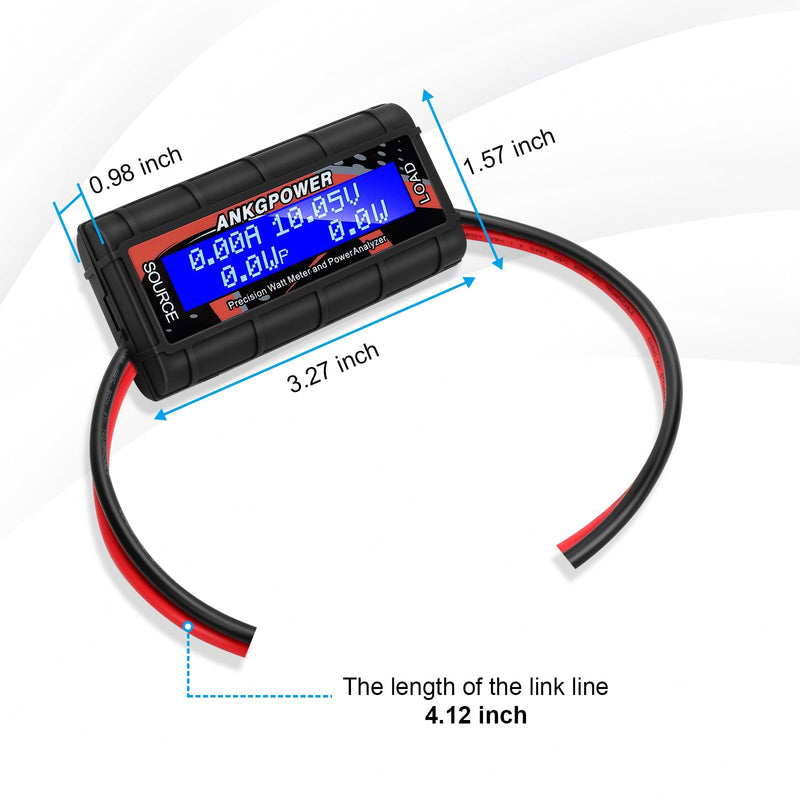150A Watt Meter Power Analyzer, High Precision RC with Digital LCD Screen for Voltage (V) Current (A) Power (W) Charge(Ah) and Energy (Wh) Measurement
