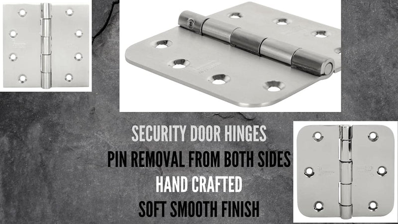 SSISKCON Stainless Steel 1/4 Radius Hinge, C-Hole, Mirror, 3.5"x3.5", 1Pack Mirror Polished 3.5"x3.5"x2.5mm