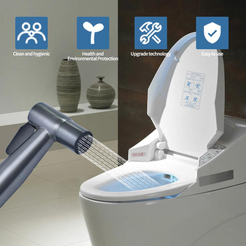 MLD Toilet Companion Bidet Pet Cleaning Bathing Caliber Pressurized Water-Saving Copper Metal Valve Body for Multi-Purpose use, Toilet, Bathtub, Bathroom Cleaning(3 Styles) (Dark Black)