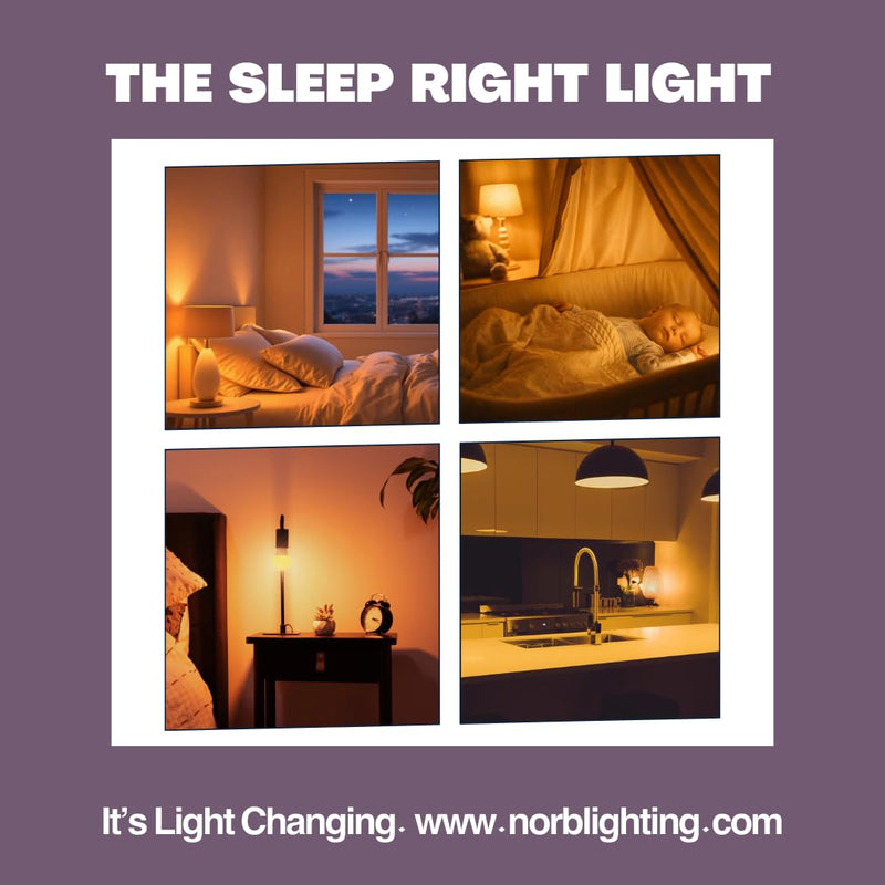 Norb Everyday Sleep Light Bulb - No Blue, Amber LED, 2000K Nighttime Lighting for Bedroom, Dimmable A19 Bulb Promotes Natural Melatonin & Circadian Rhythm for Babies, Kids, Adults, 6W (2-Pack)
