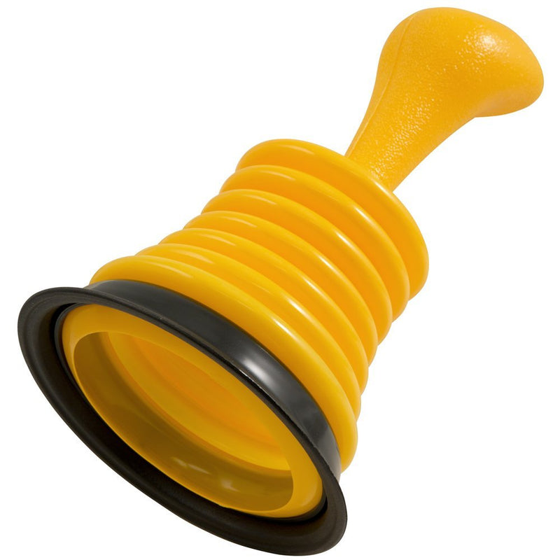 PlumbCraft 7504400 Powerful Home Sink Works on Showers, Tubs Types, Clear Drains Fast with Minimal Effort, Small - 7.5", Yellow Mini Plunger