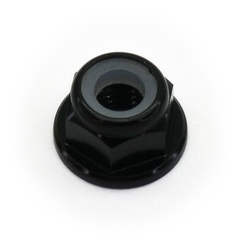 10pcs M2 Locking Flange Hex Nuts w/Nylon Insert Anodized Aluminum (Black) Black