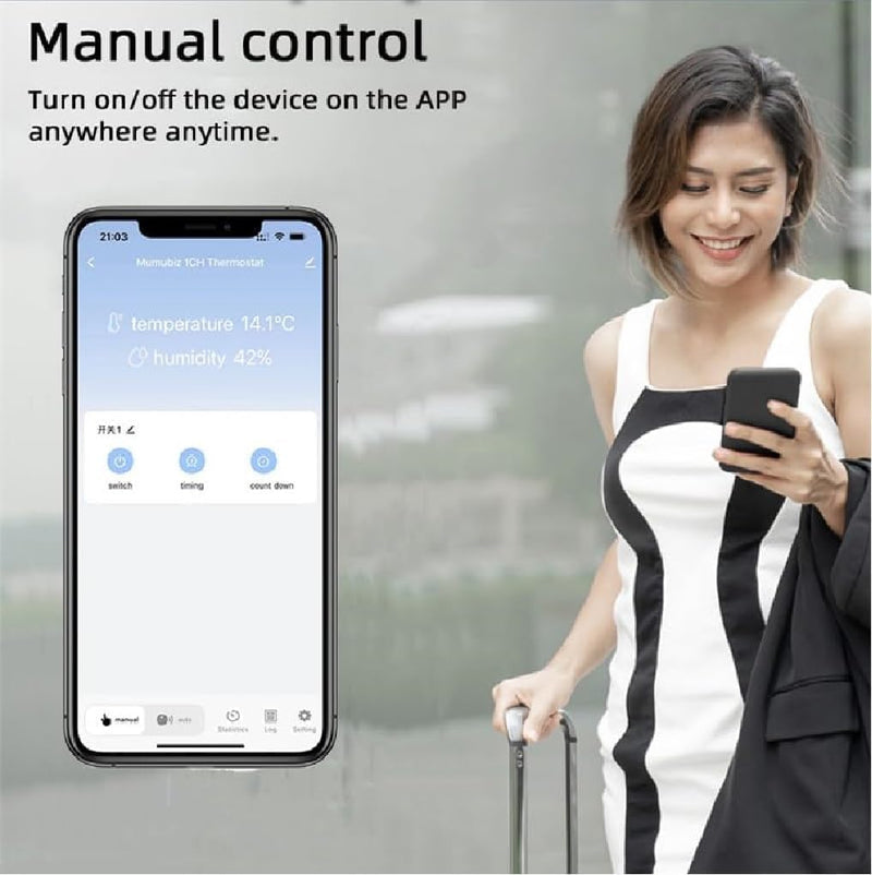 Zigbee 1 Channel 10A Smart WiFi Temperature and Humidity Controller with Extendable Probe Sensor ,USB & DC 7-32V, App Control,Greenhouse,Pet Breeding,Incubator,Reptile,Alexa/tuya zigbee hub Required