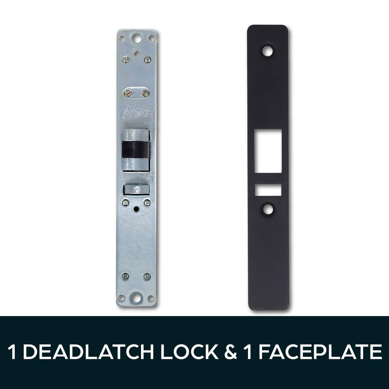 SUMMIT DOORWARE Mortise Deadlatch Lock | Adams Rite Style Door Lock Replacement Parts | Exterior Door Lock Set in Duronotic Finish - (31/32" Backset, LH) 31/32" Backset, LH