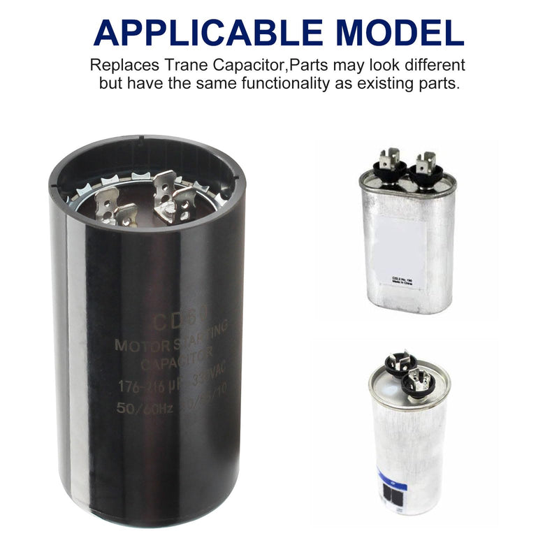 CPT00320 176-216 MFD 330 Volt Capacitor Replaces Trane Capacitor. Specific fit for American Standard Units, Heat Pump and HVAC Units