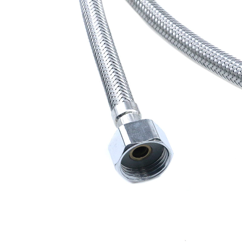 Semetall Faucet Water Supply Lines 2 Pack Stainless Steel Faucet Supply Lines Connector,Braided Supply Hose Female Compression Thread x M10 Male Connector (47 Inch Long) 47" Long Faucet Hose
