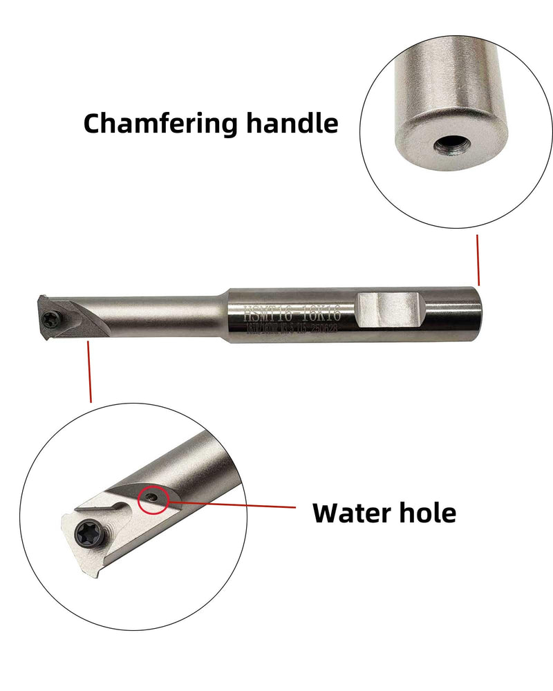 5/8 inch HSMT16-16K16 Right Hand Internal Threading Boring Bar with 11pcs 16IR AG60 Carbide Inserts + 10pcs Replacement Screws, Good Seismic Performance for Steel and Stainless Steel 5/8in holder +16IR AG60 Inserts