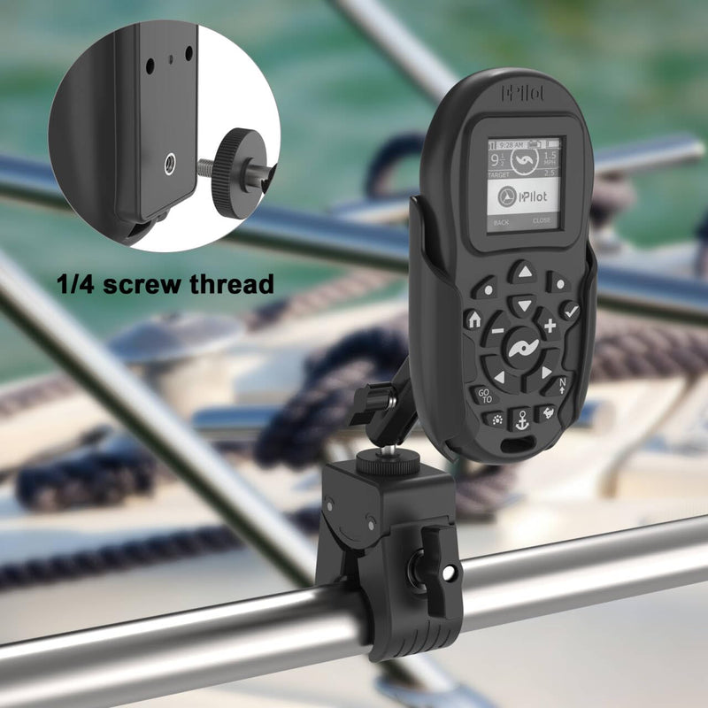 3-in-1 Remote Holder with VHB 3M Adhesive,1/4 Inch Nut for Minn Kota iPilot Trolling Motor Remote (Black)