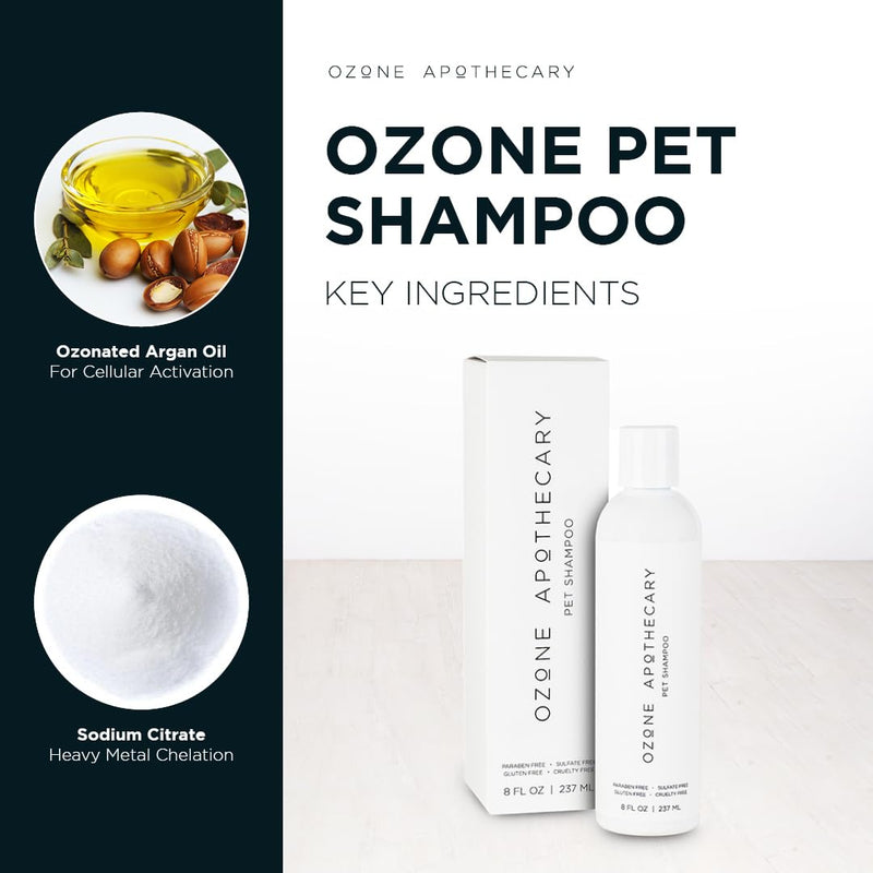 Pet Ozone Shampoo | Ozone Infused Argan Oil Pet Shampoo | Natural Cleanser for Animal Skin and Fur | Ozonated Wash for Dogs & Cats - PawsPlanet Australia