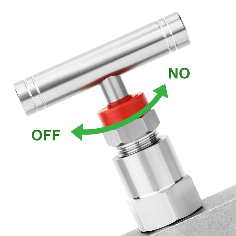 TAISHER 1PCS 304 Stainless Steel High Pressure Straight Needle Valve 1/2" Female NPT For Flow Control Water Gas Oil With Nipple 1/2" NPT
