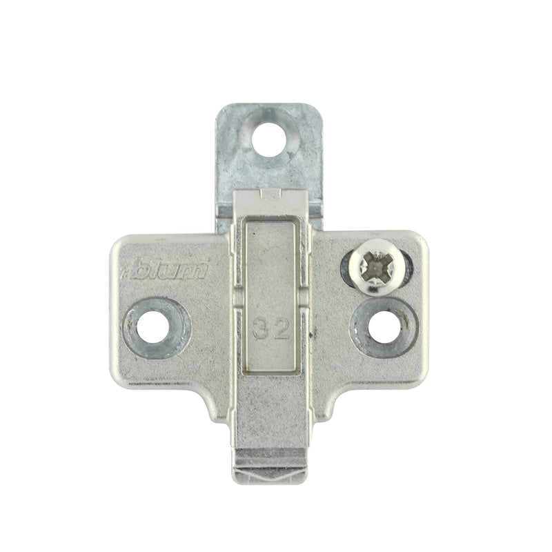 Blum 175H7100x10S 175H7100, Frameless Mounting Plate, Clip-On, 0 mm Height (Pack of 10 with Screws), Nickel Finish Pack of 10