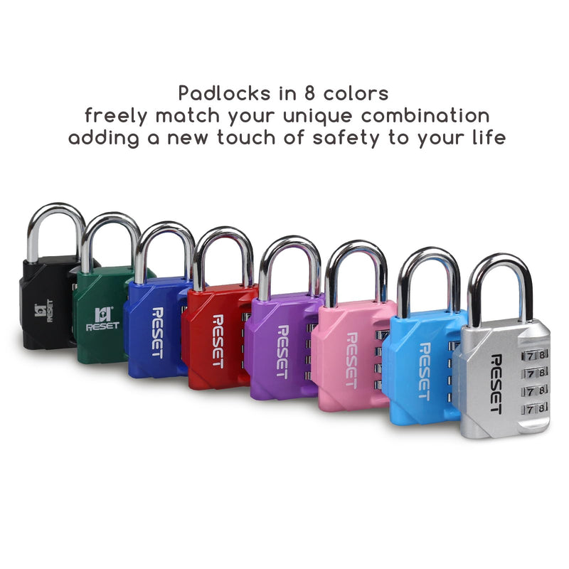 RESET-060 4 Digit Combination Lock Outdoor Padlock for School Gym Sports Locker Fence Toolbox Gate Suitcase Hasp Pink 1