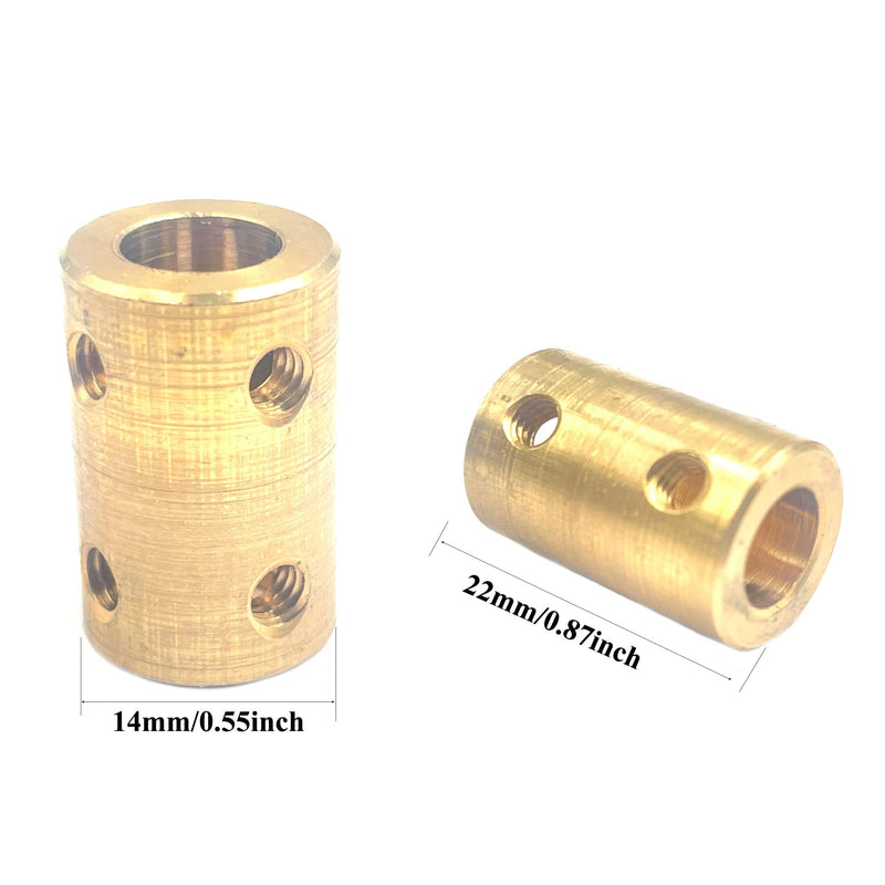 5Pcs 8mm to 8mm Brass Rigid Motor Shaft Coupling Coupler Transmission Connector Sleeve Adapter for RC Boat Car Airplane 3D Printers