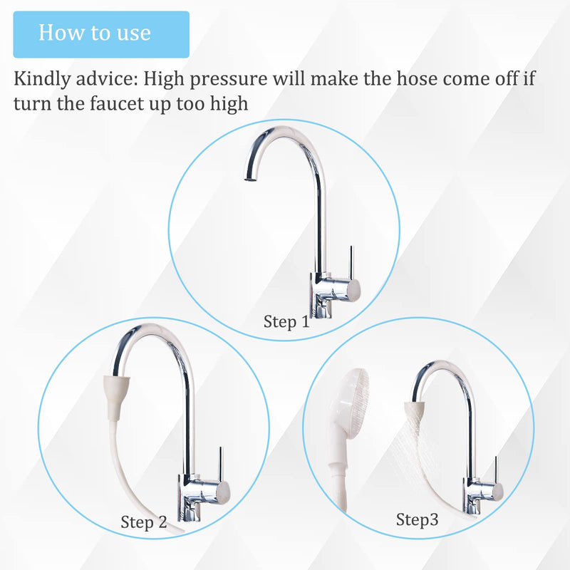 Sink Spray Rubber Hose, Sink Hose Attachment for Faucet Portable Sink Hose Faucet Sprayer, Shampoo Sprayer for Dog, Pets, Bathing Baby, Washing Hair, Rinsing Vegetables (For sink) For sink