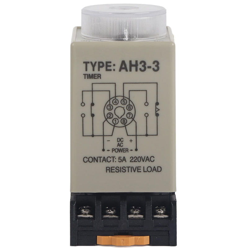Timer Relay, Delay ON Time Relay, AH3-3 AC 110V 0-10 Seconds Knob Control Timer Relay Delay ON Time Relay with Base AC 110V