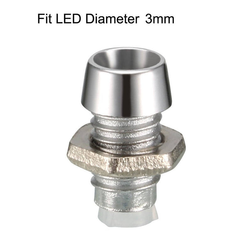 uxcell 100pcs 3mm LED Lamp Holder Light Bulb Socket Zinc Alloy for Light-emitting Diode Lighting