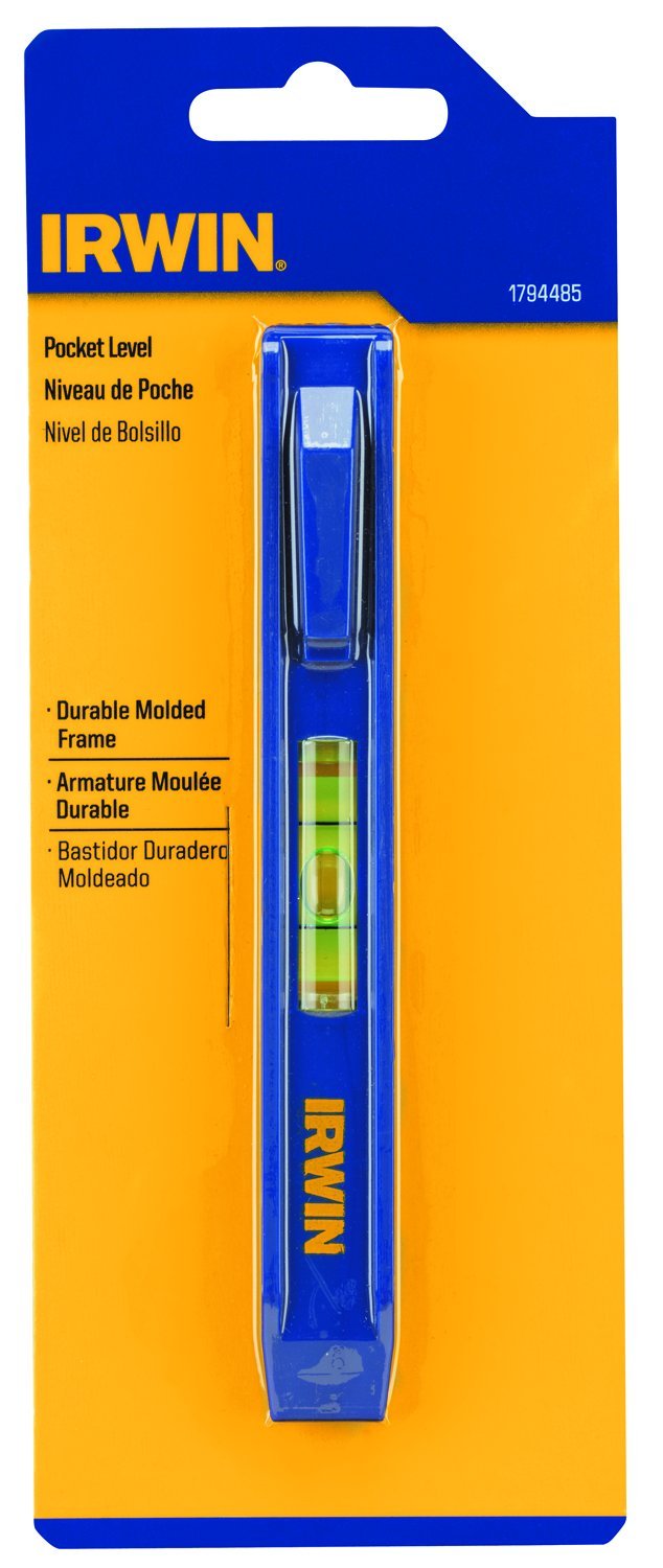 IRWIN Tools Pocket Level, Blue, (1794485) 1 Count (Pack of 1)