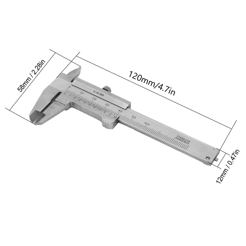 Stainless Steel Vernier Caliper, Measuring Tool 0‑50mm Range,for Jewelry, and Watch Toolbox