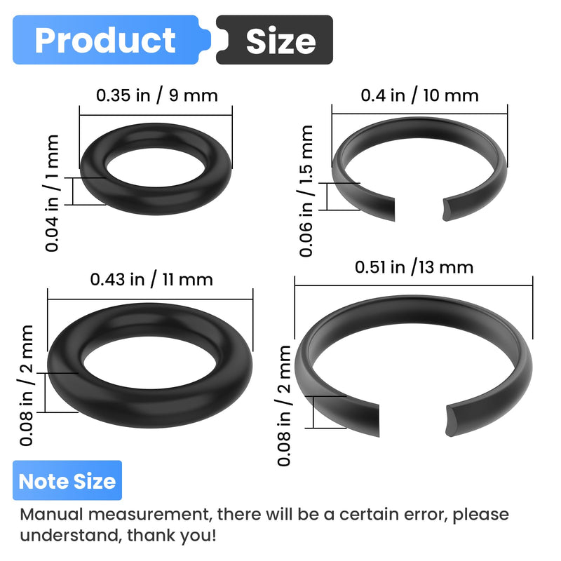 (10+10 Sets) 1/2” and 3/8" Impact Retaining Ring Clip, Friction Ring with O-Ring for Mil-Waukee Electric/Pneumatic Type Impact Wrench 1/2"+3/8"