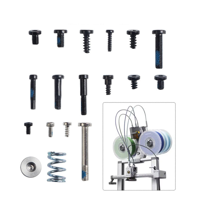 3D Printer Screw Gear Kit & Spring Components - AMS Fixtures Replacement for Bambu Lab X1, X1E, P1P, P1S
