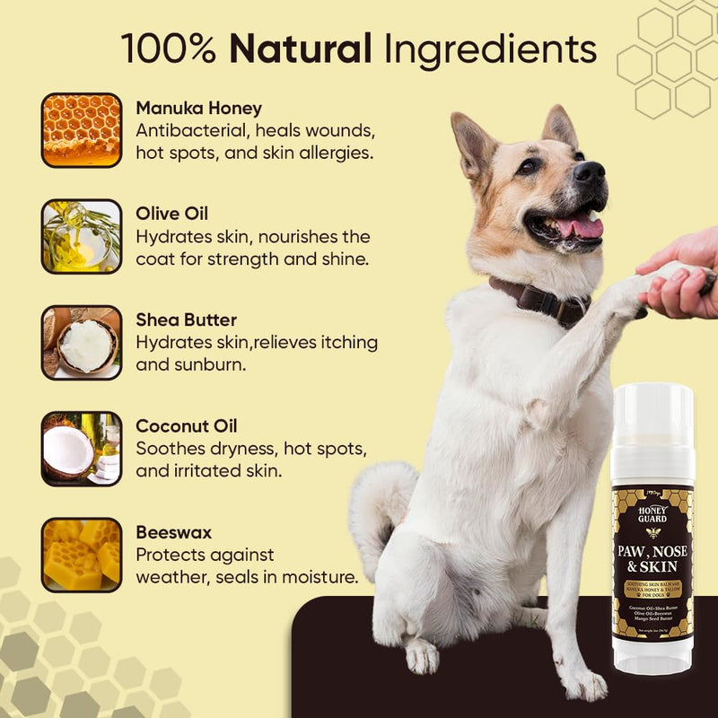 iHeartDogs Honey Guard Paw, Nose & Skin Dog Healing Balm - Manuka Honey, Tallow, Shea Butter & Mango Seed Oil - 2oz - PawsPlanet Australia