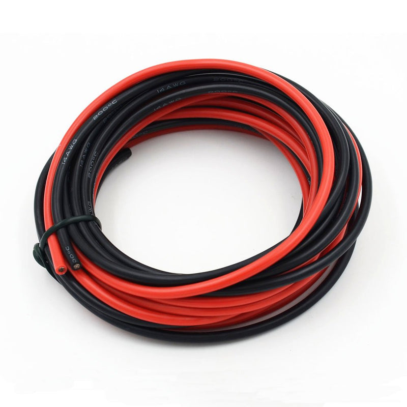 Electrical Wire 14 AWG 14 Gauge Silicone Wire Hook Up Wire Cable 20 Feet [10 ft Black and 10 ft Red] Soft and Flexible 400 Strands 0.08 mm of Tinned Copper Wire High Temperature Resistance (14AWG) 2 Colors each 10FT 14AWG