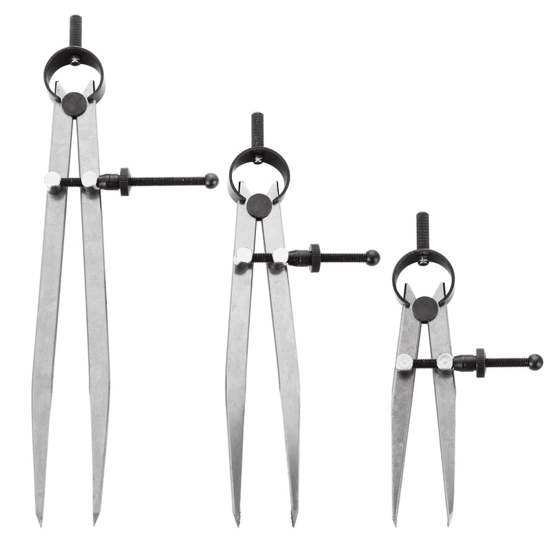 3 Pack Adjustable Spring Wing Divider, 4/6/8 Inch Steel Lockable Divider Wing Compass, Precision Compass Geometry Tool for Drawing Drafting Woodworking Leather Craft