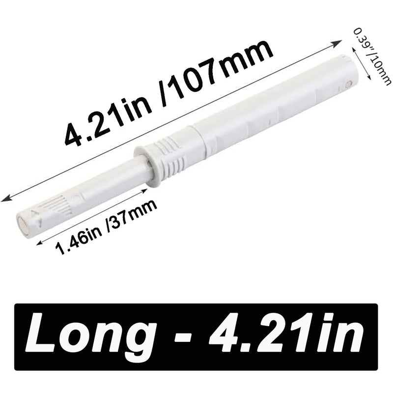 4.21" Push to Open Cabinet Hardware CBRIVE 10 Pack Push Latch & Lock for Hidden Door Touch Latches and Catch Push Release Drawer Pull Tip on RV Closet Close Strong Pop Out, White 4.21in - 10 Pack