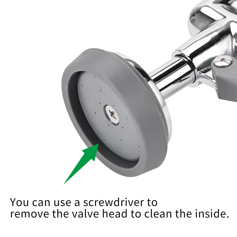 Pre Rinse Sprayer Pull Down Spray Valve with Handle Grip Assembly Replacement Kit for Commercial Restaurant Industrial Sink Faucets 1.42 GPM High-Pressure Head Dish Sprayer Nozzle Chrome