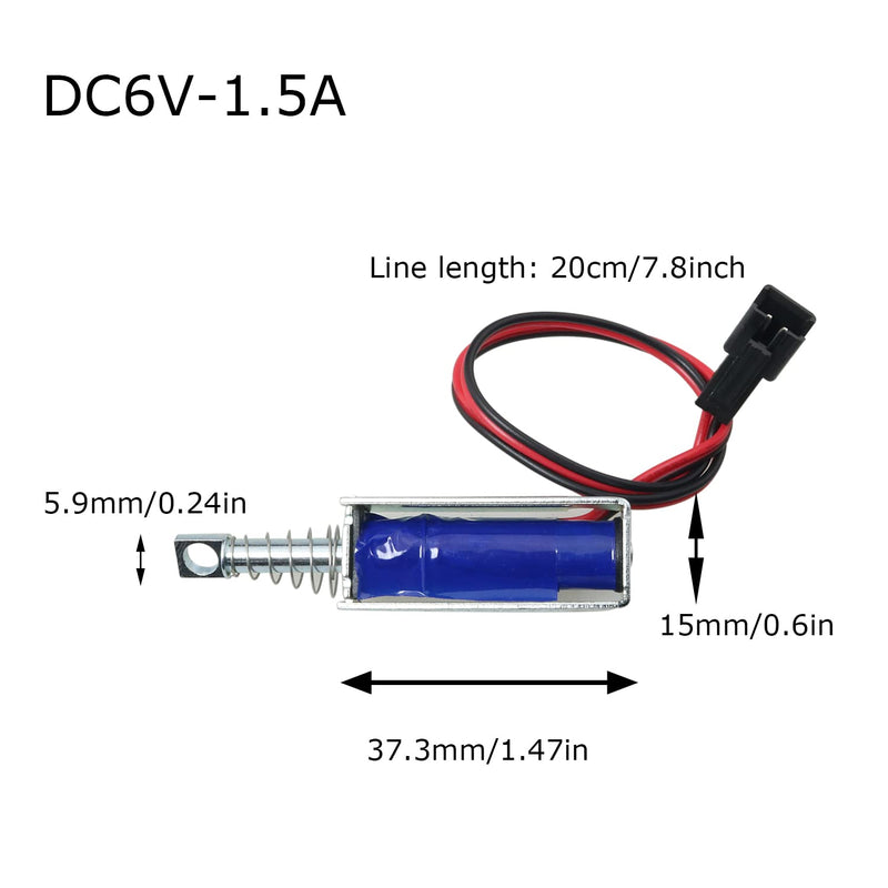 MEETOOT 2Pcs SM0537 DC6V-1.5A 5N Push Pull Type Open Frame Solenoid Electromagnet, 10mm