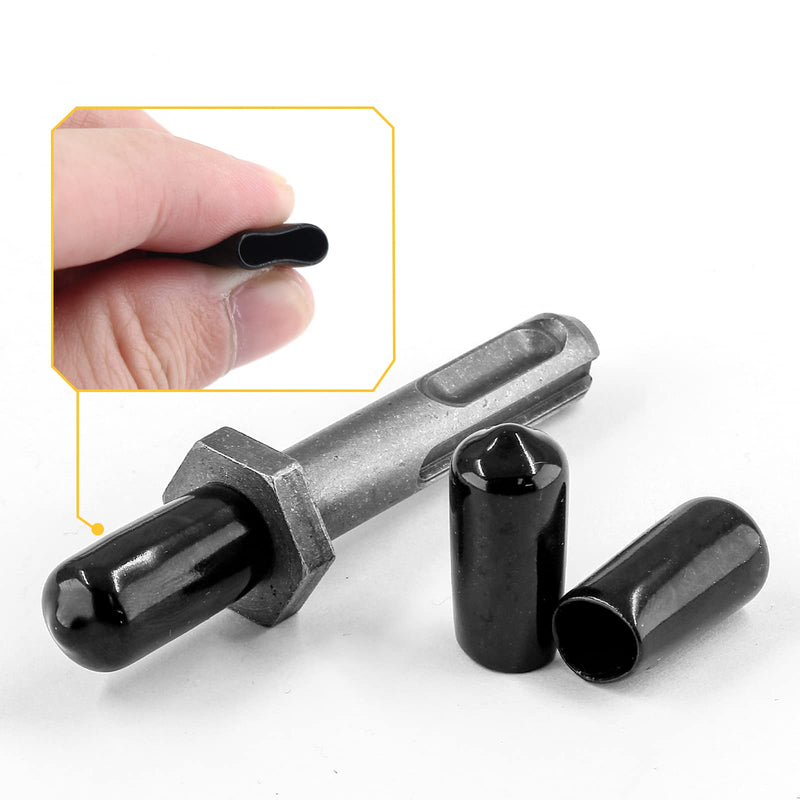 Litoexpe 50 Pieces Round Rubber End Caps, Black Vinyl Cover Flexible Screw Thread Protectors, (3mm, 5mm, 6.5mm, 8mm, 9.5mm) 5 Sizes