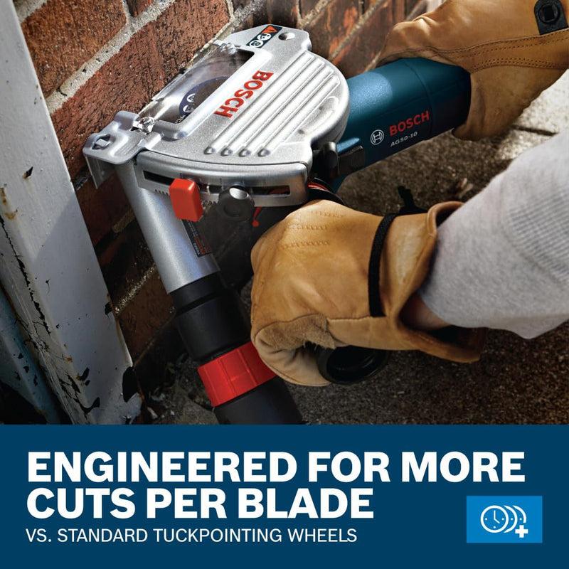 BOSCH DBTP0502 5 in. Premium Sandwich Tuckpointing Blade | Longer Life, Dual-Wheel Design | Mortar Removal, Brick Walls | Standard Angle Grinders 5" DIAMETER
