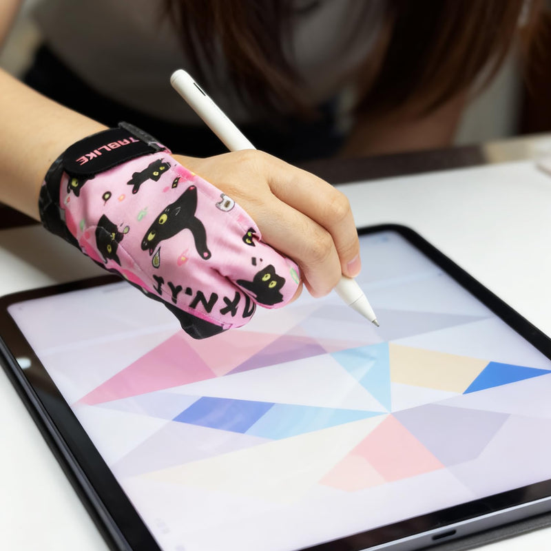 Drawing Glove for iPad, 3-Layer Palm Rejection Artist Glove(Size M, Pink) Medium