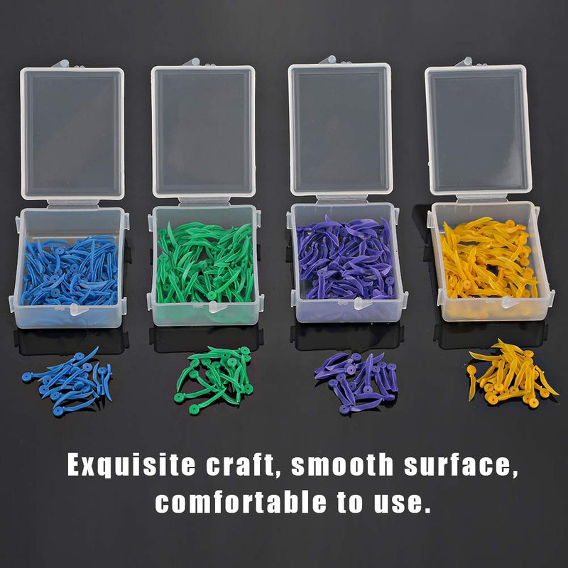 Jadeshay Dental Wedges, 400pcs 4 Box 4 Color Disposable Plastic Wave Shape Dental Fixing Wedge with Hole for Professional Dental