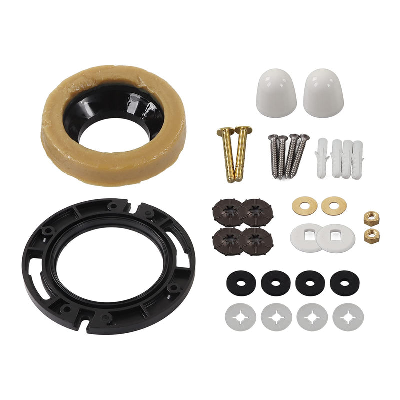 Toilet Wax Ring, Wax Ring for Toilet Base Seal Ring Replacement Kit with Closet Bolts Toilet Flange Repair Kit Thick Flange and Retainer Washers for Toilet Gas Odor Drain Pipe Watertight Sealing