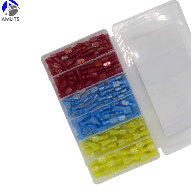 160 PCS Fully Insulated Male & Female Spade Nylon Quick Disconnect Electrical Crimp Cold-Pressed Terminals Assortment Kit 160 PCS