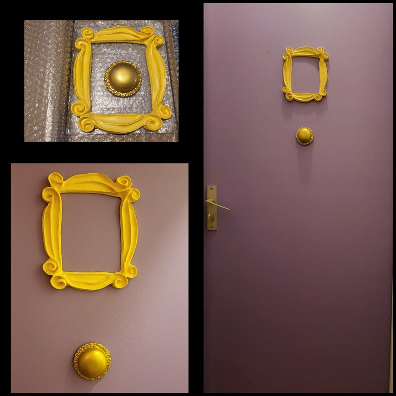 Doobell for Friend Peephole Frame,Doorbell Replica Best for Friend Door Frame As seen in Monica's Door,Present for Your Best Friend.