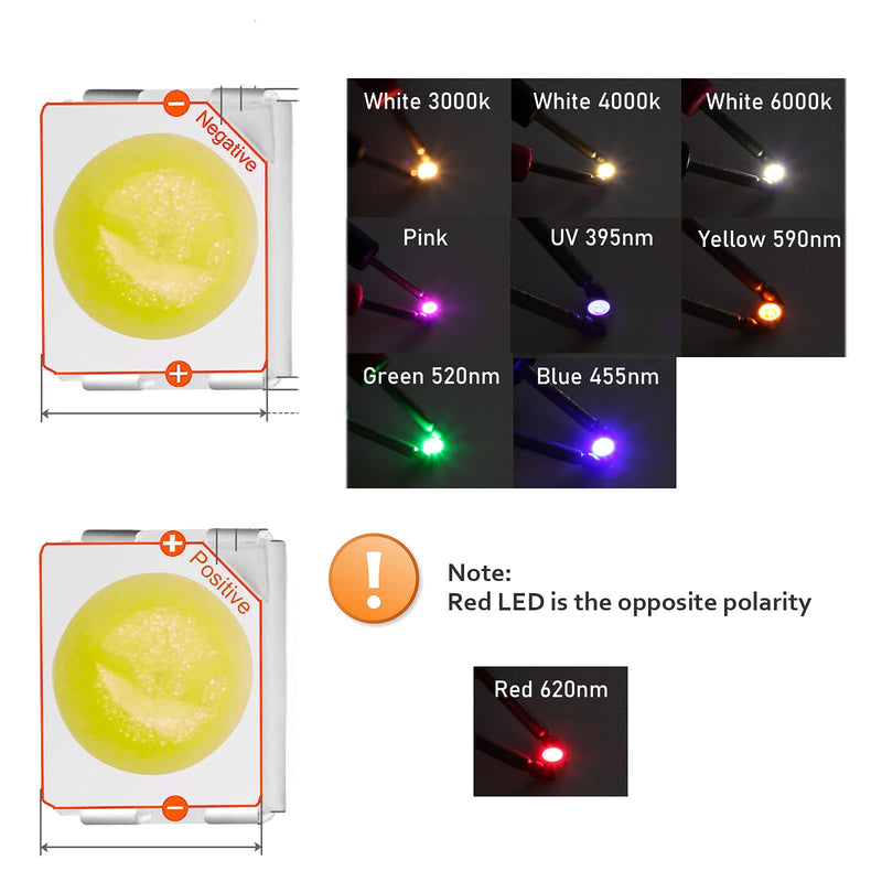 100 Pieces of PLCC-2 Surface Mount LEDs, 3528 Size SMD SMT LED - White 6000K, 100pcs