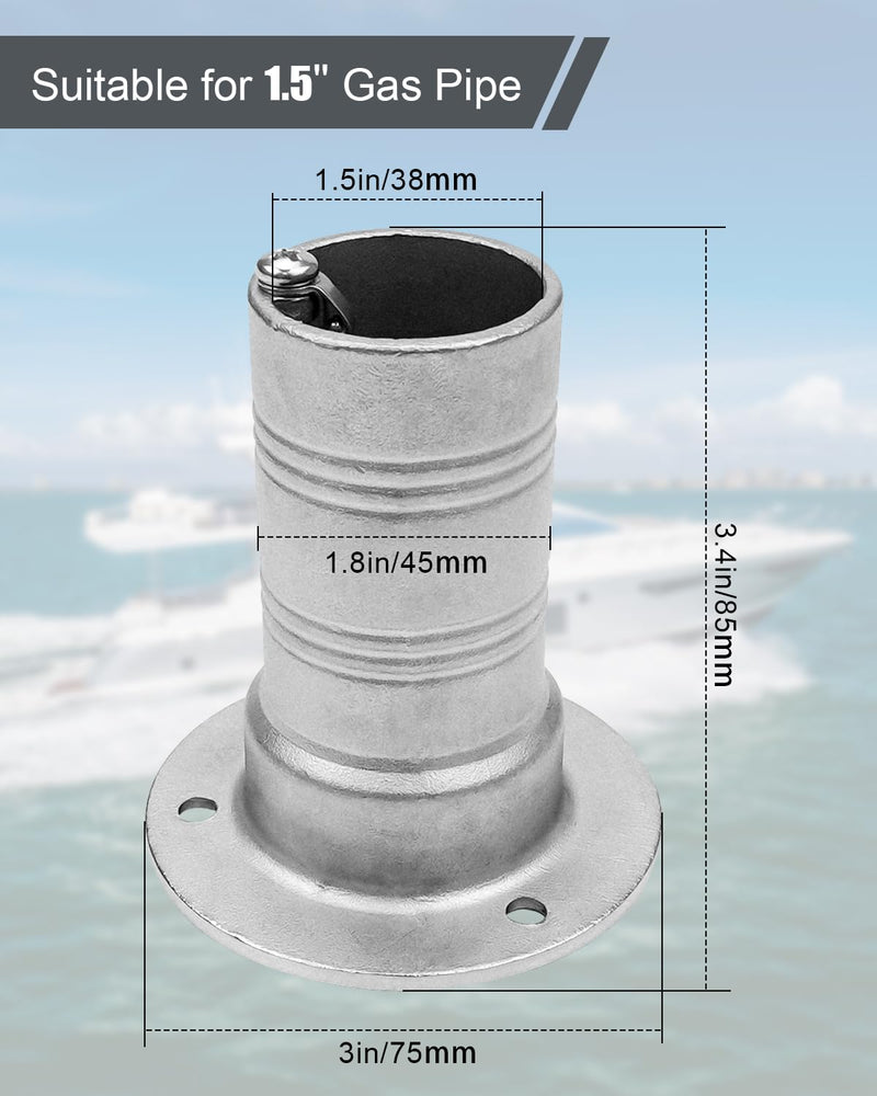 1-1/2"(38mm) Boat Marine Deck Fill Filler Replacement Part Keyless Cap with Chain, 316 Stainless Steel Boat Gas Fuel Waste Diesel Deck Fill Filler Tank Hardware