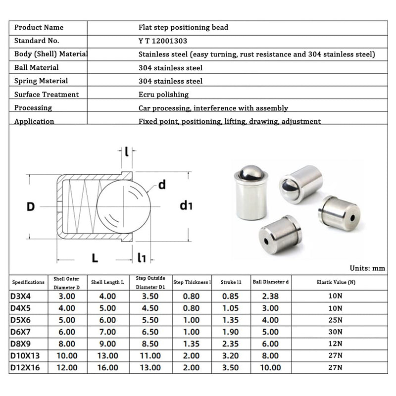 8mm x 9mm Ball Plunger, Ball Catch Latch Catcher, Ball Point Spring Plunger, 20Pcs (φ 8x9 27N) 8x9 (27N)