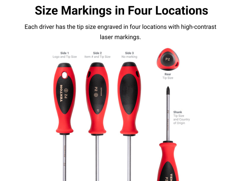 TEKTON Torx Screwdriver Set - 4 Inch Shanks, 6-Piece (T10 - T30) | DWT90001 6-pc. (T10-T30) No Storage