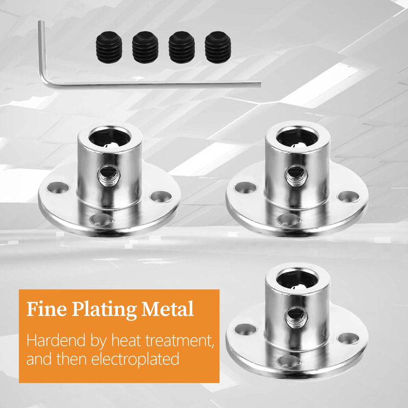 4Pcs 6mm Rigid Flange Coupling Connector, Rigid Flange Shaft Coupling High Hardness Guide Shaft Support Coupler Coupler Accessory with Set Screws and Wrench for DIY RC Model Motors