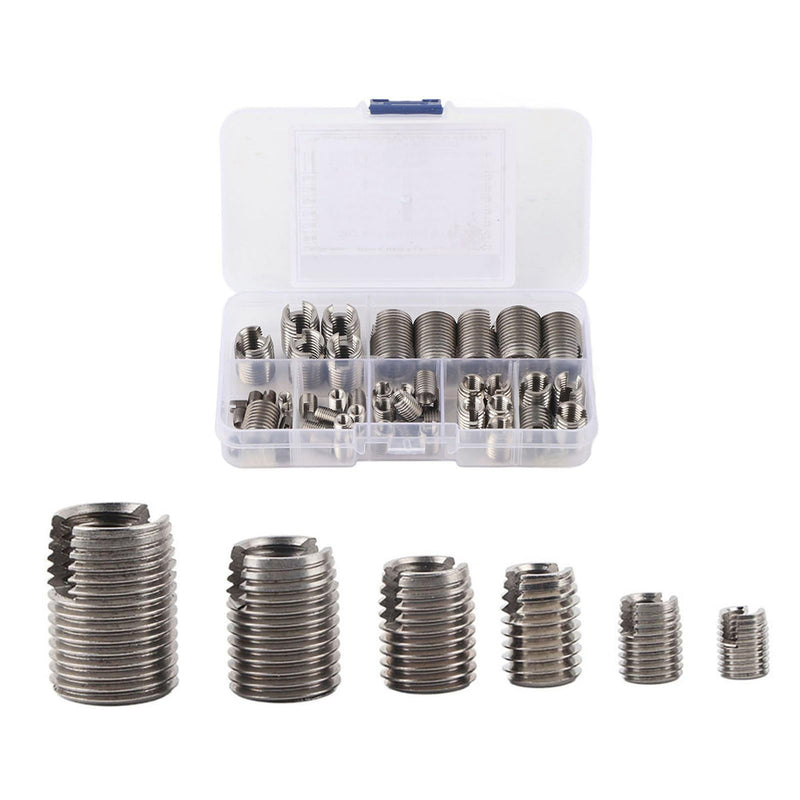 Fafeicy Stainless Steel Thread Insert, 50Pcs 302 Stainless Steel Inner Thread Self Tapping Thread Inserts Set Thread Reinforce Repair Tool, Tapping Inserts, Fafeicyzpiw6q52hg